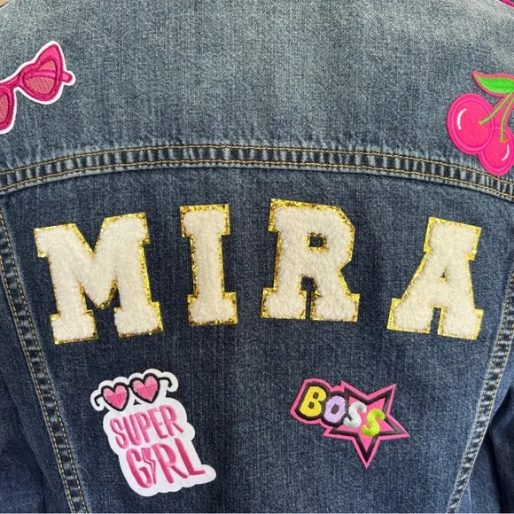 Kpop Demon Hunters Mira Denim Jean Jacket w/ Patches size Small / Medium - Picture 7 of 7